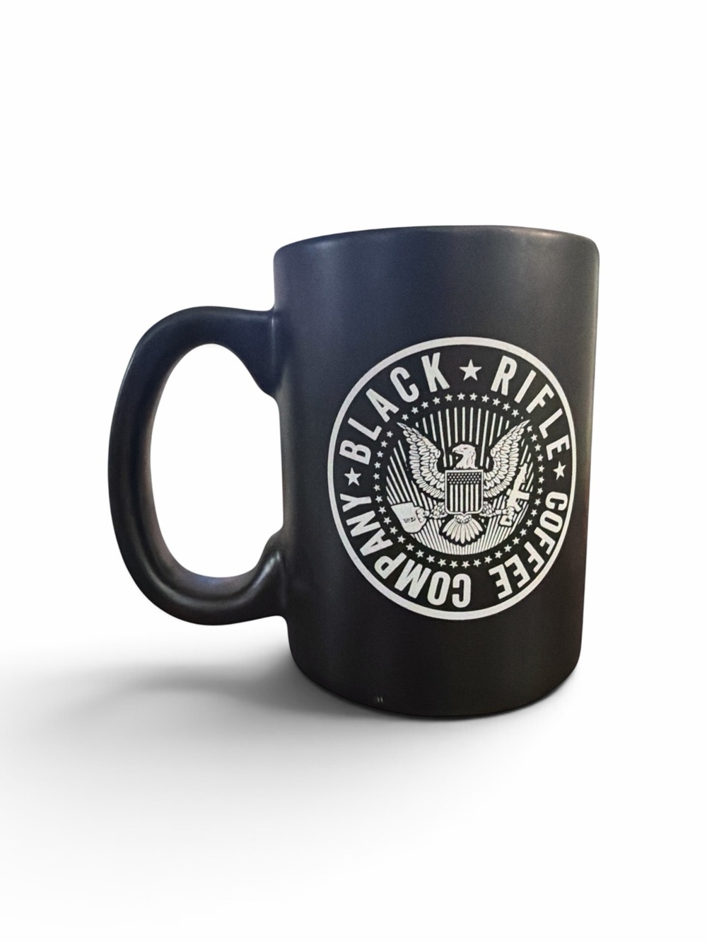 Black Rifle Coffee Company BRCC Matte Black Ceramic Coffee Mug 14oz TAM Logo